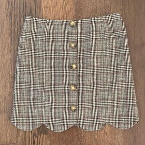 NWOT Southern Proper stylish brown plaid wool skirt